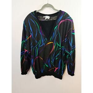 Top Notch Vintage Women's Black 90's Shirt Shoulder Pads Size 44 Flaw